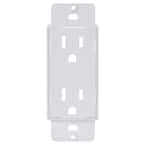 White 1-Gang Duplex Outlet Plastic Wall Plate Cover-Up Adapter (Paintable)