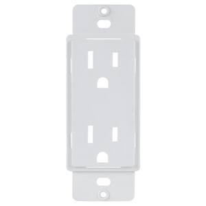 White 1-Gang Duplex Outlet Plastic Wall Plate Cover-Up Adapter (Paintable)
