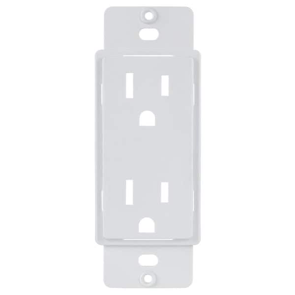 1-Gang Duplex Cover-up Plastic Wall Plate Adapter, White (Textured/Paintable Finish)