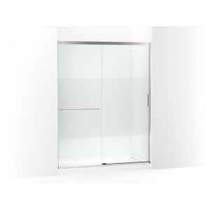 Elate Tall 56-60 in. W x 76 in. H Sliding Frameless Shower Door in Bright Silver with Crystal Clear Glass