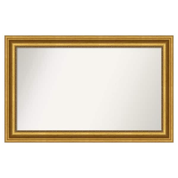 Amanti Art Parlor Gold 43.75 in. W x 27.75 in. H Custom Non-Beveled Recycled Polystyrene Framed Bathroom Vanity Wall Mirror