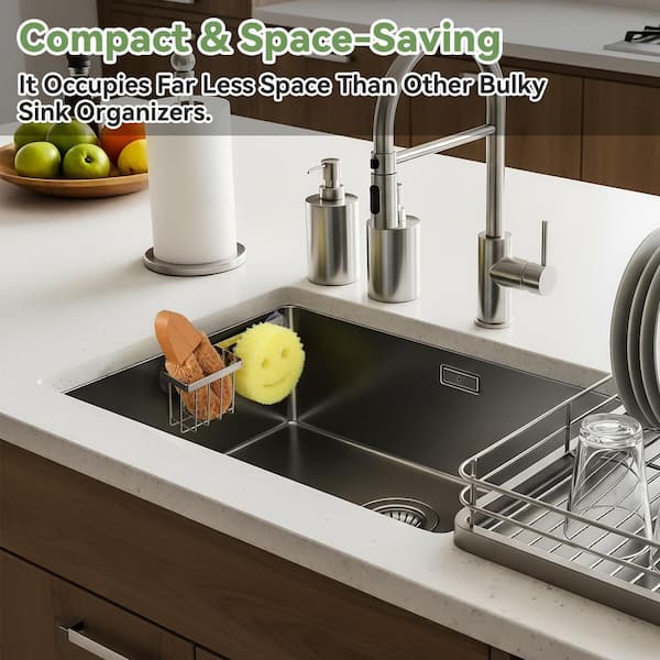 Esepony Stainless Steel Sponge Holder with Space-Saving for Dish