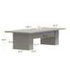 FUFU&GAGA Wooden Gray Wood Grain 118 in. Width Rectangle Double Pedestal Double-based Dining Table for 10 KF210253-034