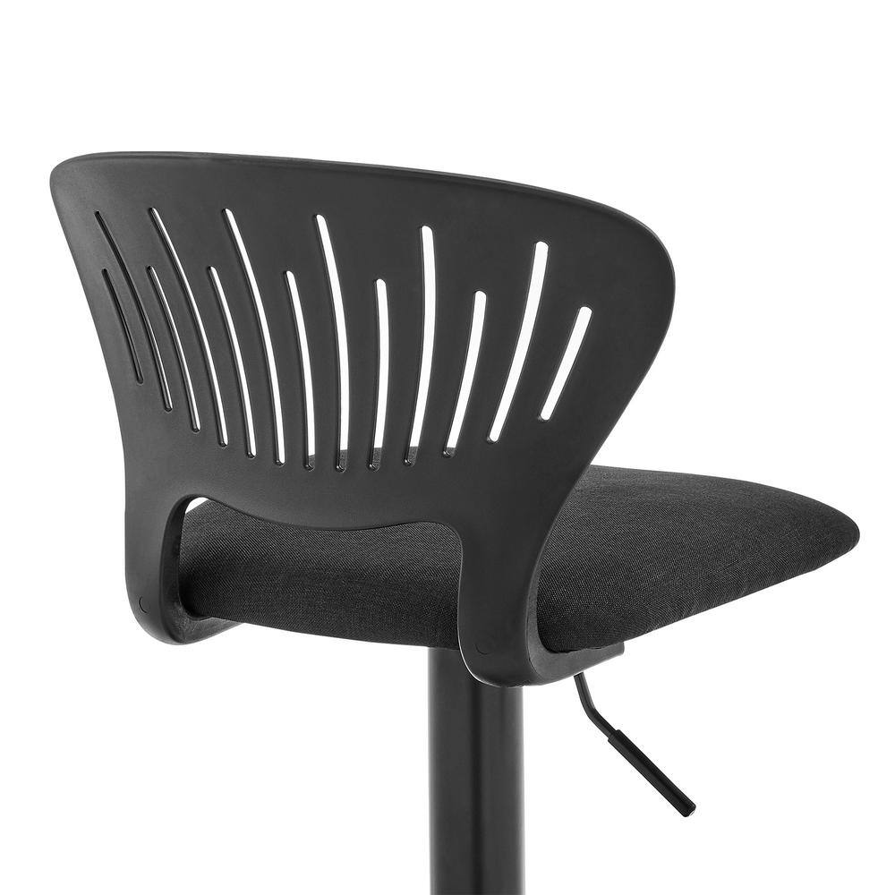 Padua 16'' Black Swivel Adjustable Bar Stool with Soft Foam Cushion