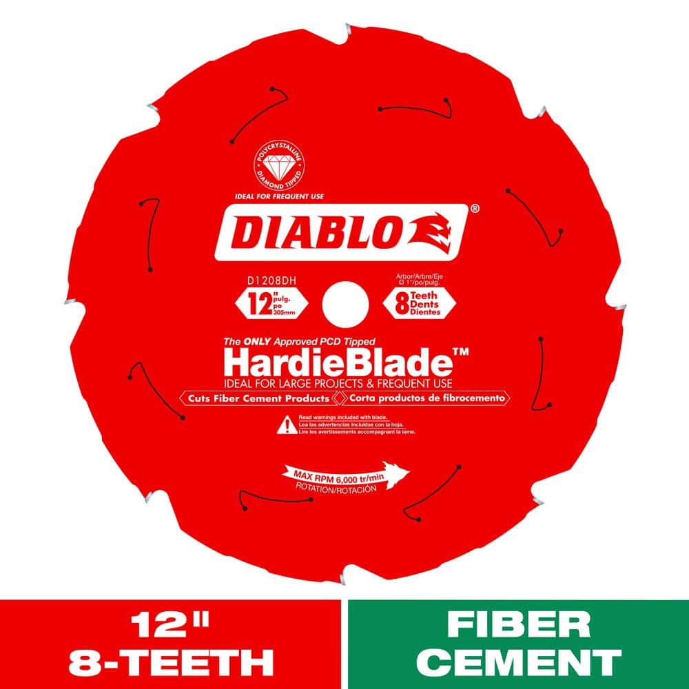 DIABLO 12in. x 8-Teeth HardieBlade Saw Blade for Fiber Cement