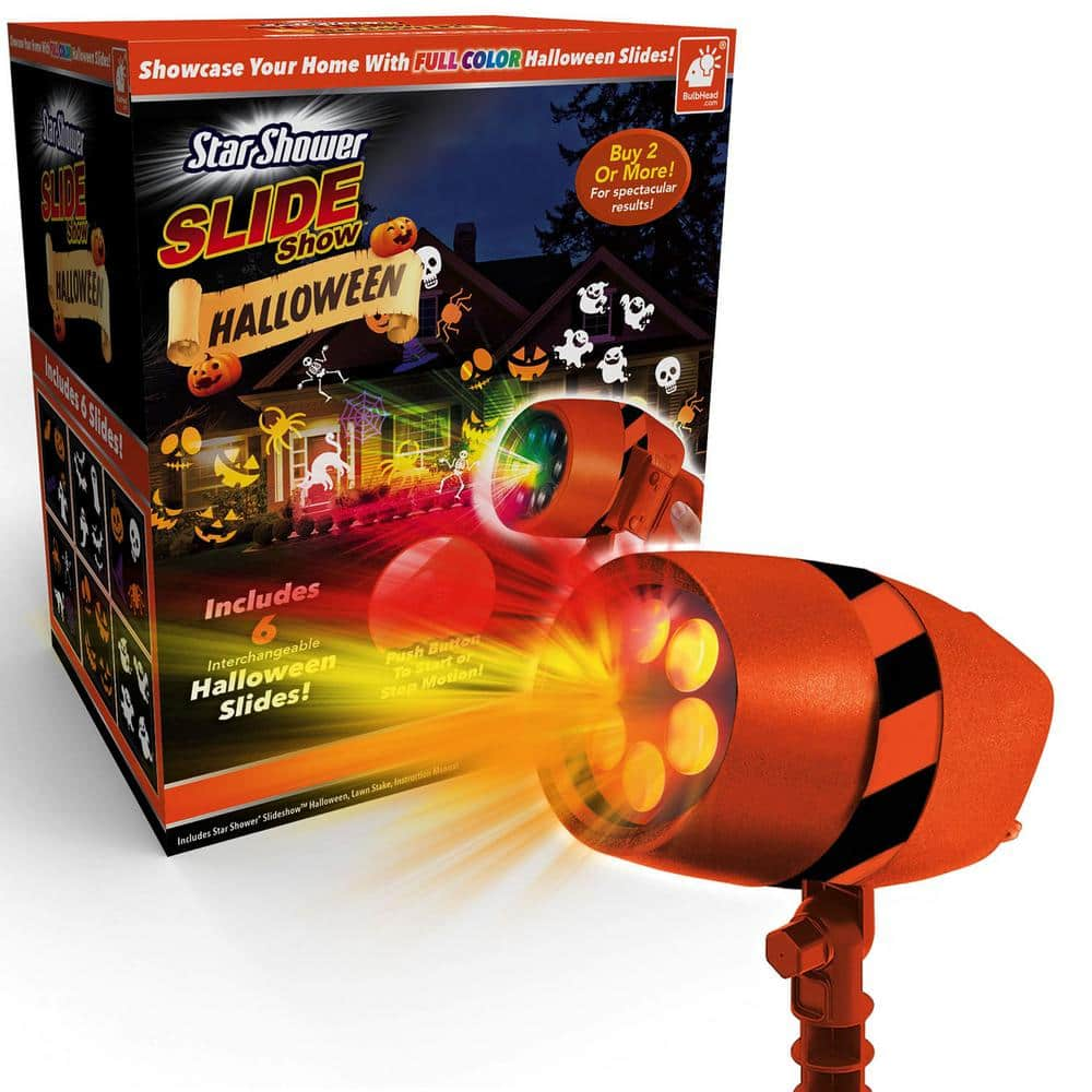 Star Shower Slide Show Halloween LED Projector, AS-SEEN-ON-TV, Hassle-Free, Includes 6 Spooky Slides