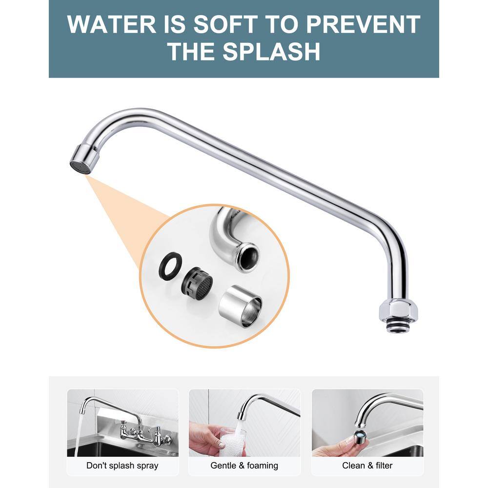 12" Polished Chrome Swivel Kitchen Faucet Spout Replacement