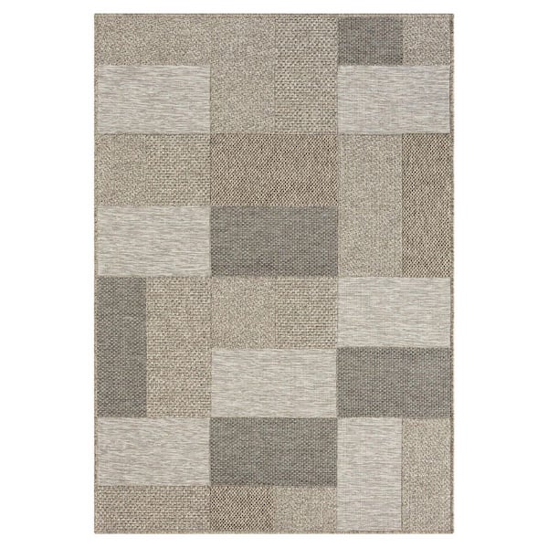 Gray 5 ft. x 7 ft. Woven Geometric Polypropylene Rectangle Indoor/Outdoor Area Rug