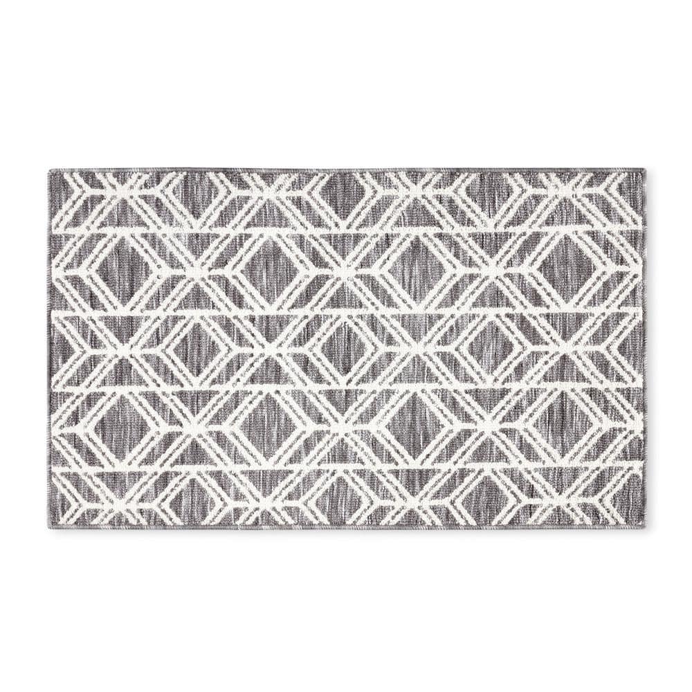 TOWN COUNTRY LIVING Everyday Walker Modern Diamond Dark Grey 24 In X   Grey Town Country Living Kitchen Mats 3 E002 451 64 1000 