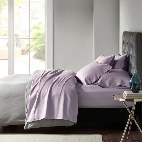 Madison Park 800 Thread Count 6-Piece Purple Cotton Blend King Sateen Sheet Set