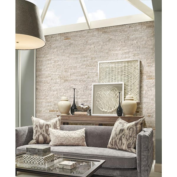 MSI Royal White Ledger Panel 6 in. x 24 in. Splitface Quartzite