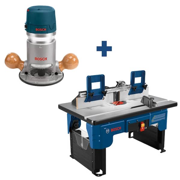 level rag Addicted Bosch 12 Amp 2-1/4 HP Router with Bonus Router Table 1617EVS+RA1141 - The  Home Depot