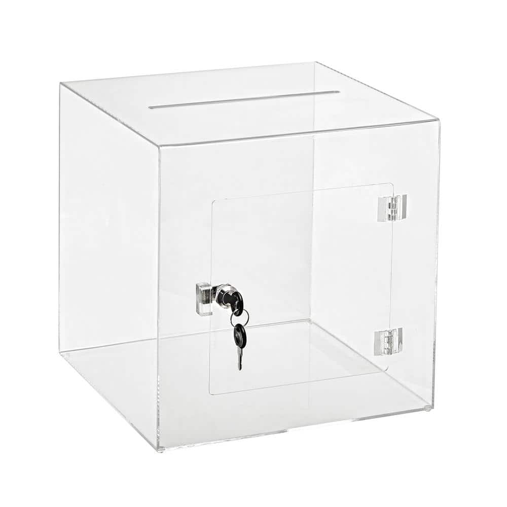 12 in. x 12 in. x 12 in. Acrylic Suggestion Donation Box with Easy Open Rear Door, Clear price history on PriceWatchPro
