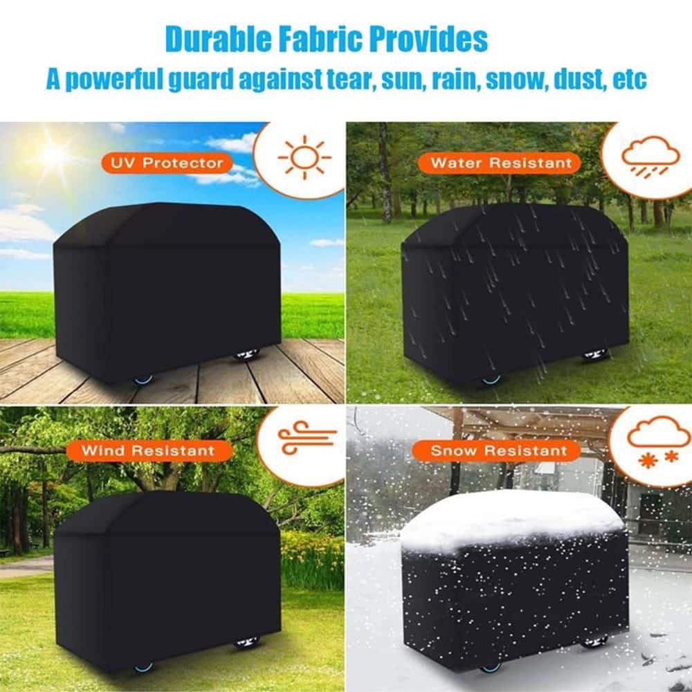 Black Heavy Duty Waterproof Grill Cover for Portable Grills
