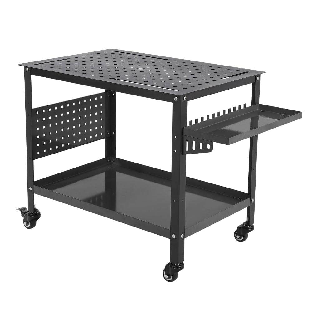 36 in. x 24 in. Steel Welding Table with 600 lb. Capacity, Fixture Holes and Locking Casters price history on PriceWatchPro