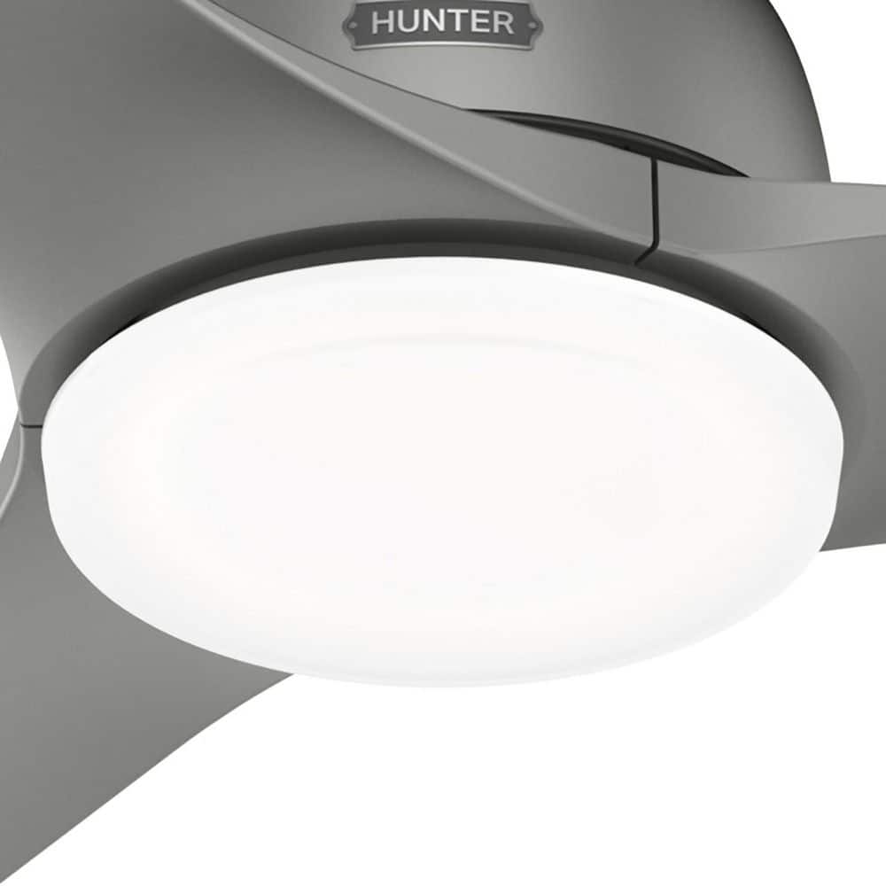 Matte Silver 52" 3-Blade Ceiling Fan with LED Light and Remote