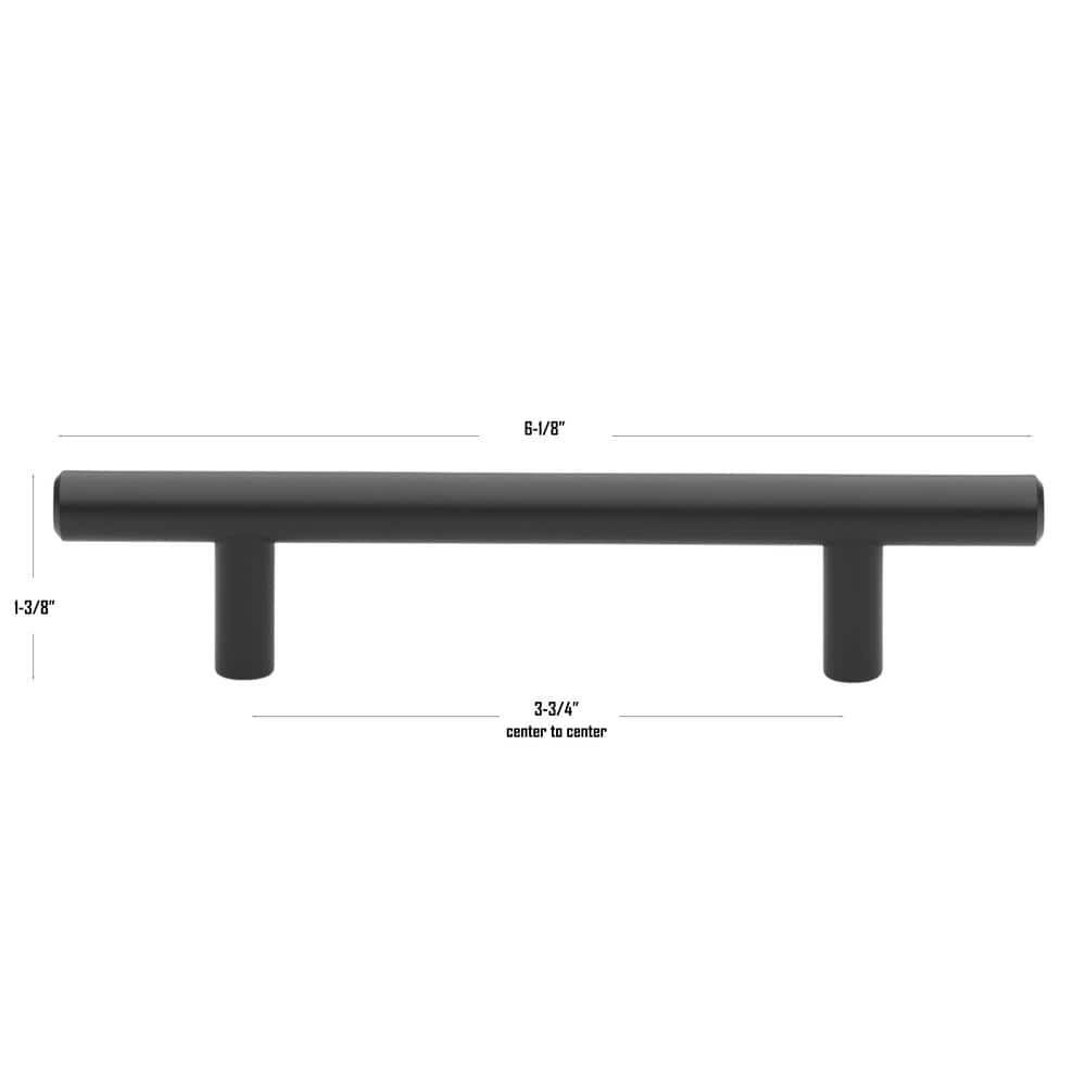 Matte Black Modern Cabinet Bar Pull with Mounting Hardware