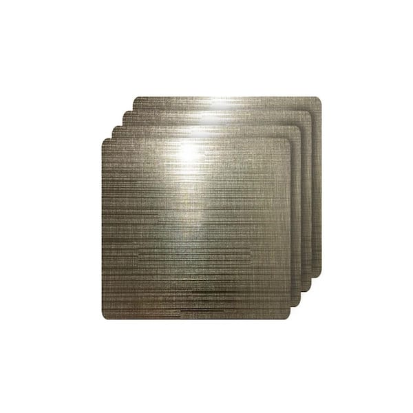 Dainty Home Emery Coffee Metallic Reversible Square Placemats (Set of 4)