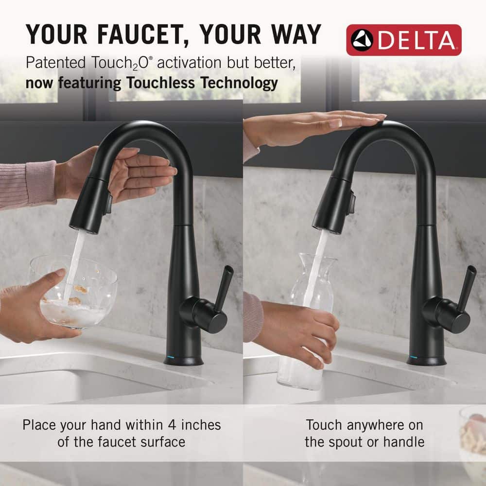 Matte Black Metal Pull-Down Sprayer Kitchen Faucet