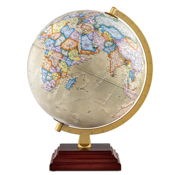 Waypoint Geographic Atlantic Plus 17.5 in. Tall x 12 in. dia Decorative Desktop World Globe