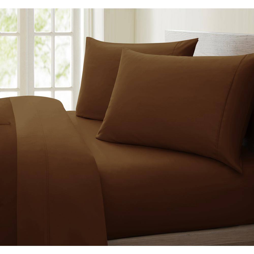 Luxurious Collection Brown 1000-Thread Count 100% Cotton Twin XL Sheet