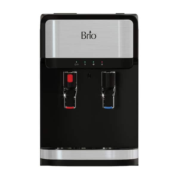 Brio Bottle less Countertop Water Dispenser with 3 Stage Filtration, Paddle Dispensing, Hot & Cold, Stainless Steel