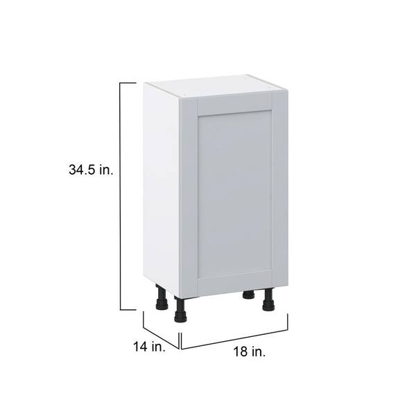 J COLLECTION Cumberland Light Gray Shaker Assembled Base Kitchen Cabinet with Inner Drawers (24 in. W x 34.5 in. H x 14 in. D)