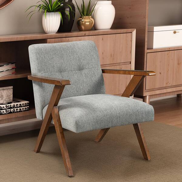 grey wood armchair