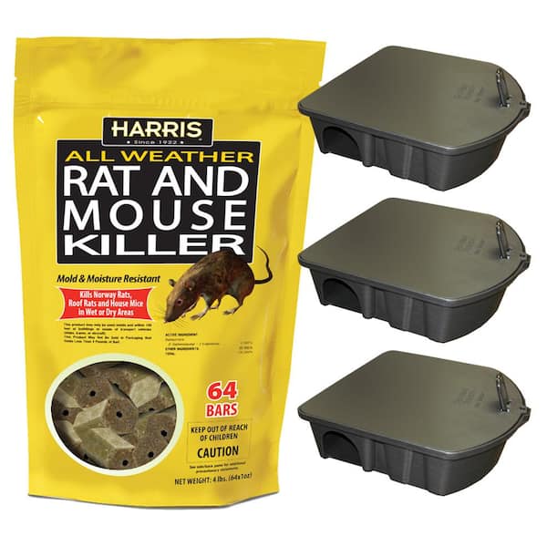 HARRIS Mouse Killer - 10 Bars with Refill Bait Station 