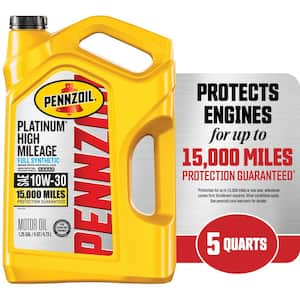 Platinum High Mileage SAE 10W-30 Full Synthetic Motor Oil 5 Qt.