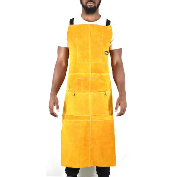 G & F Products 24 in. x 42 in. Heavy-Duty Genuine Cowhide Leather Work Apron