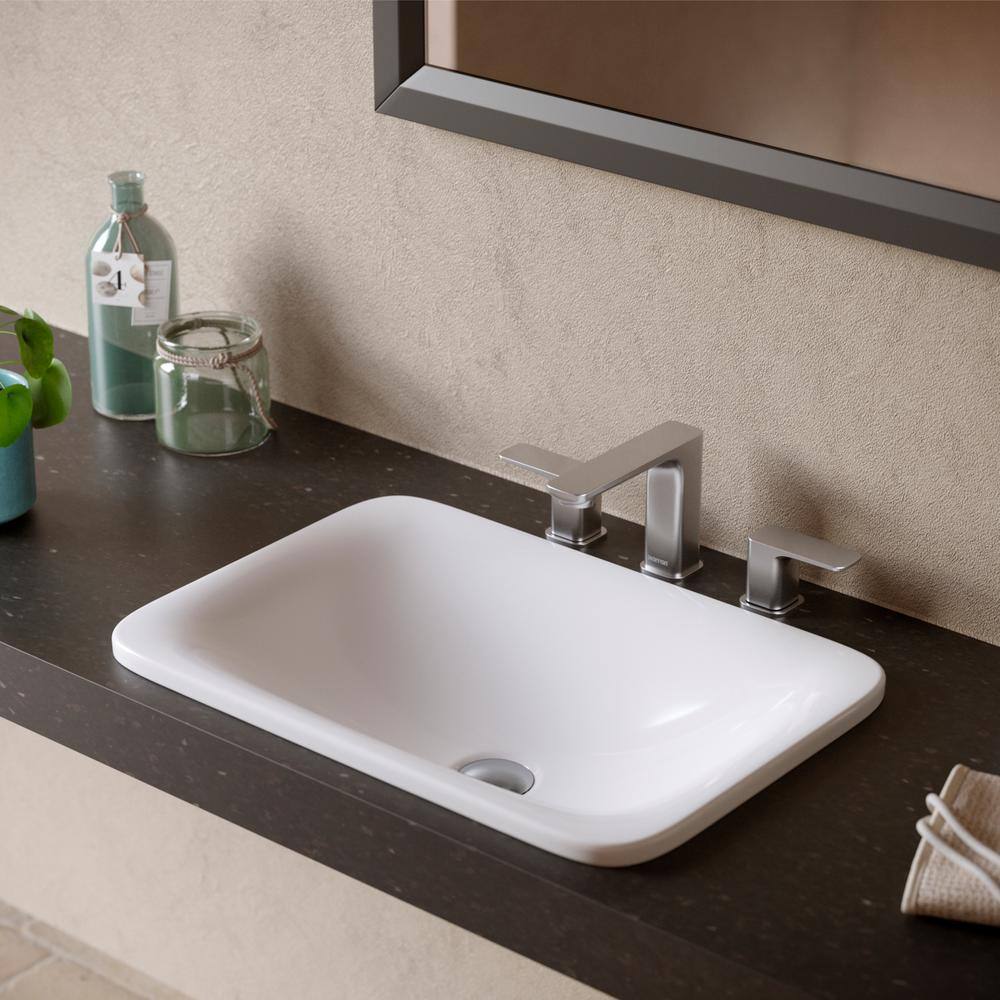 Stainless Steel 2-Handle Widespread Bathroom Faucet with Drain Assembly