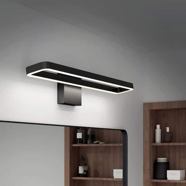 Artika Hinge 27 in. 1 Light Black Modern Integrated LED 3 CCT Vanity Light Bar for Bathroom