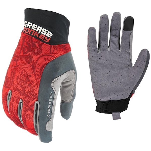 Grease Monkey Medium Red Feather Lite Automotive Glove