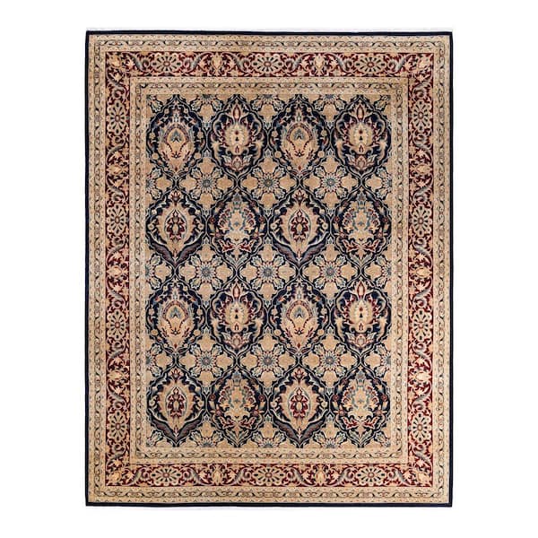 Solo Rugs One-of-a-Kind Traditional Blue 9 ft. x 12 ft. Hand Knotted Oriental Area Rug