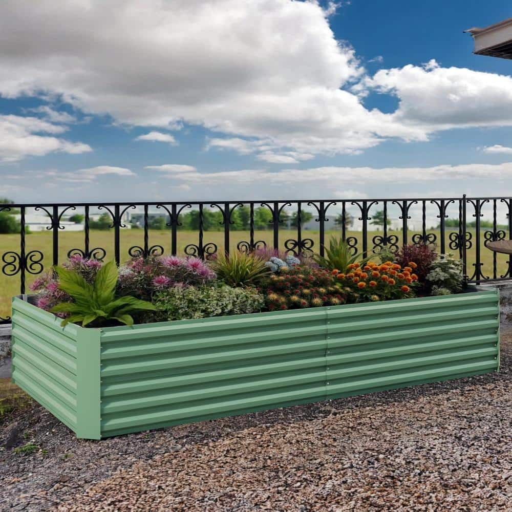 Durable Galvanized Steel Raised Garden Bed Large Oval Planter Box for Vegetables,Flowers & Herbs 240x120x60cm Green 2pk price history on PriceWatchPro