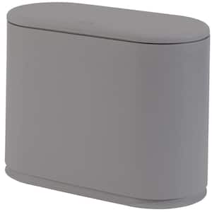 10 Liter Rectangular Plastic Trash Can Wastebasket with Press Type Lid in Gray