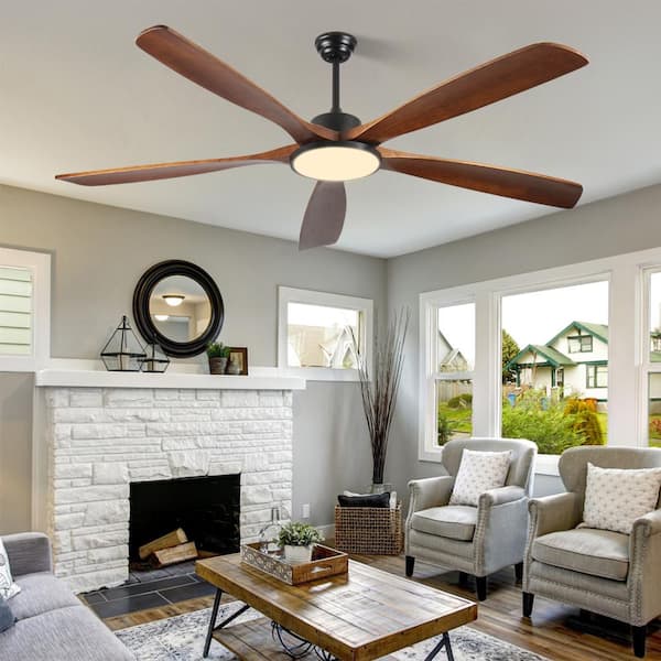 ONEMIX 72 in. Black Vintage Style Downrod Mount Ceiling Fan with 5 ONEMIX 72 in. Black Vintage Style Downrod Mount Ceiling Fan with 5