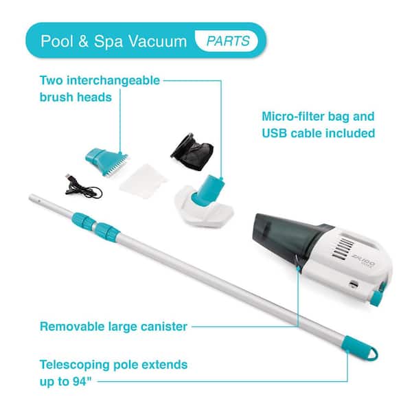 ZR100 Handheld Pool Vacuum Above Ground and In Ground for Pools and Spas Cordless Rechargeable
