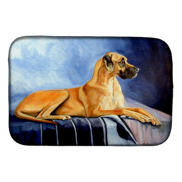 14 in. x 21 in. Multi-Color Natural Fawn Great Dane Dish Drying Mat