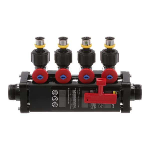 Manabloc 1/2 in. x 4-Port Press MiniBloc Polymer Zoning Manifold