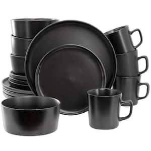 16-Piece Lux Matte Black Dinnerware Set