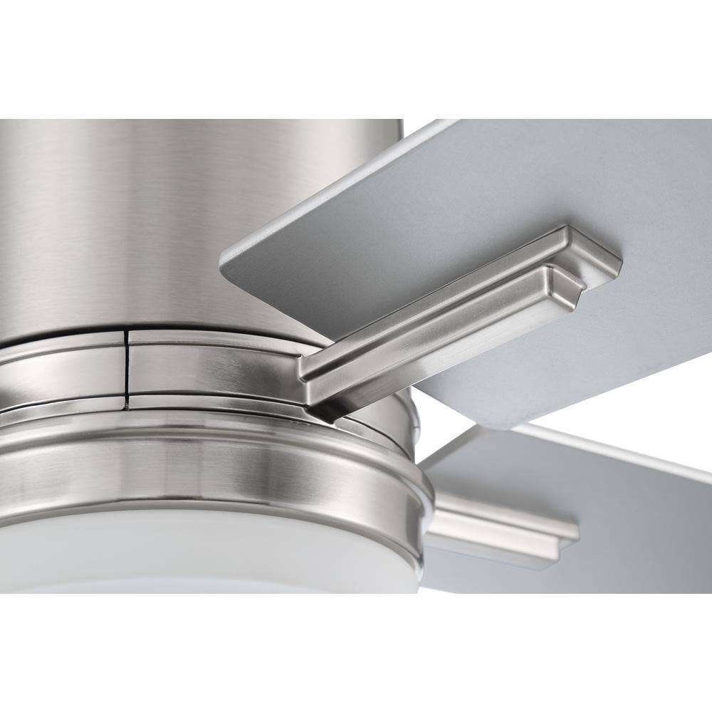 Transitional 52" White Low Profile Ceiling Fan with LED Light