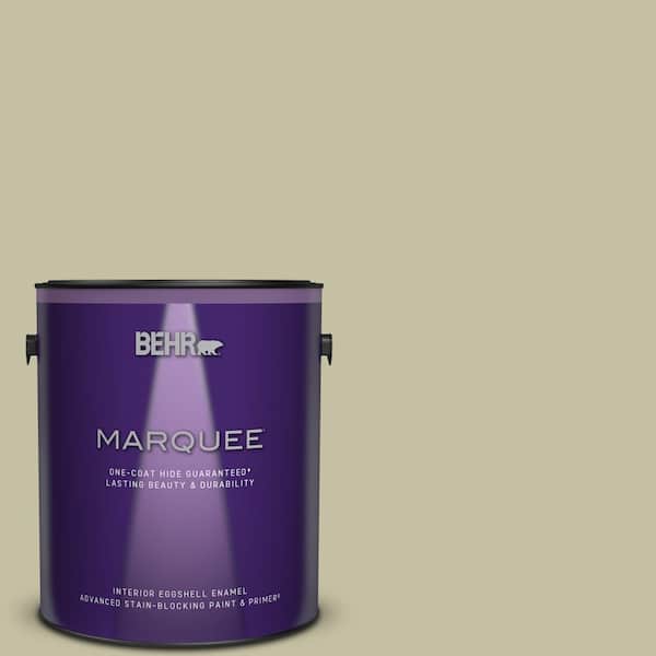 BEHR MARQUEE 1 gal. #S350-3 Washed Olive One-Coat Hide Eggshell Enamel Interior Paint & Primer