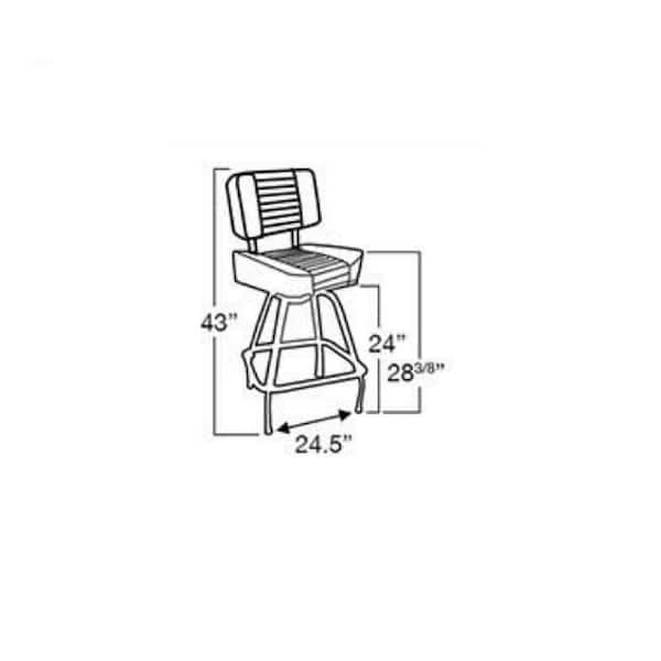 Ming'S Mark 32020 White Mesh Marine Captain Chair With Blue Border