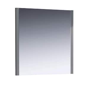 Torino 32.00 in. W x 32.00 in. H Framed Square Bathroom Vanity Mirror in Gray