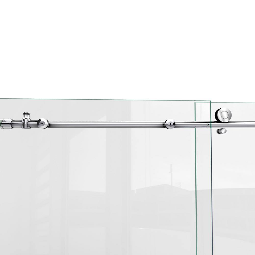 Enigma-X Frameless Sliding Shower Door with Polished Stainless Steel