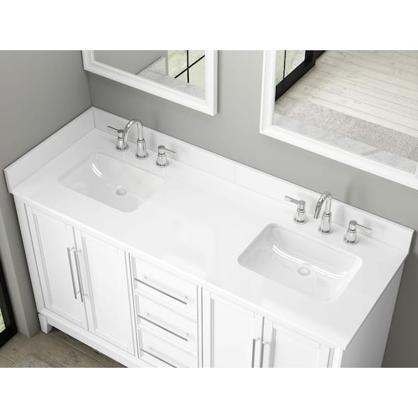 TJAmerican 72 in. W x 0.75 in. x 4 in. Engineered White Marble
