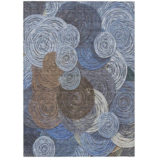 Chantille Machine Washable Indoor/Outdoor Abstract ACN2267 Blue 2 ft. 6 in. x 3 ft. 10 in. Area Rug