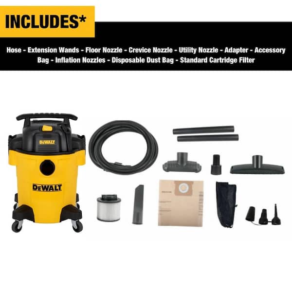 DEWALT 6 Gal. 4.0 HP Poly Wet/Dry Vacuum with Hose and Accessories